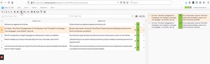 Corrections in Memsource sample