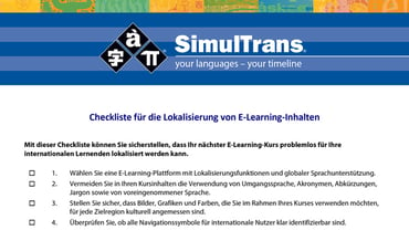 17-Punkte-Checkliste für die Lokalisierung von E-Learning-Inhalten