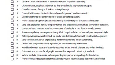 17-Point Japanese Translation Checklist