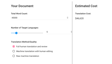 Document Translation Cost Calculator