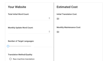 Website Translation Cost Calculator