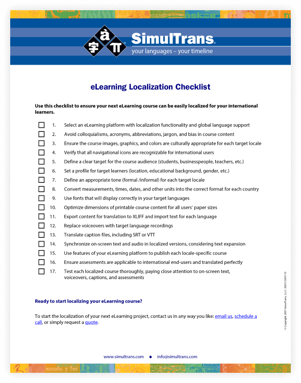 SimulTrans eLearning Localization Checklist 1